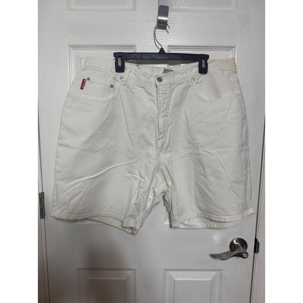 Vintage Bongo White Denim Shorts High Waisted Made in USA Women 24W W2885-02
